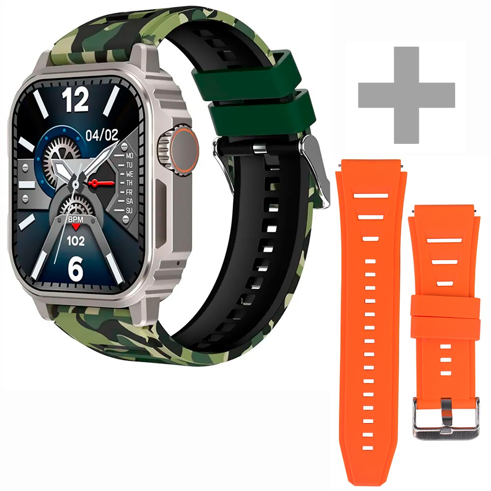 Reloj Smartwatch Tipo Militar GRIS