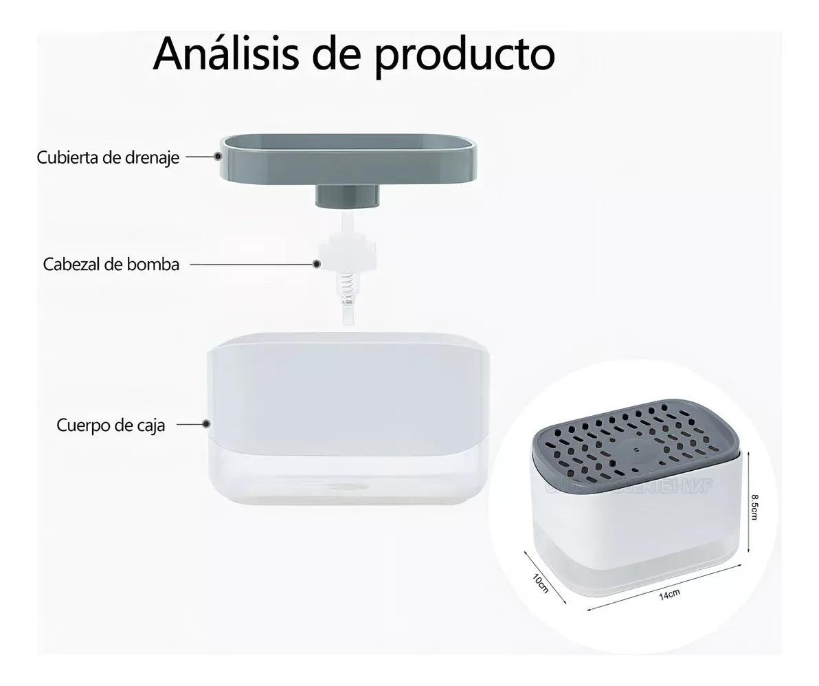 Porta esponja con dispenser de detergente