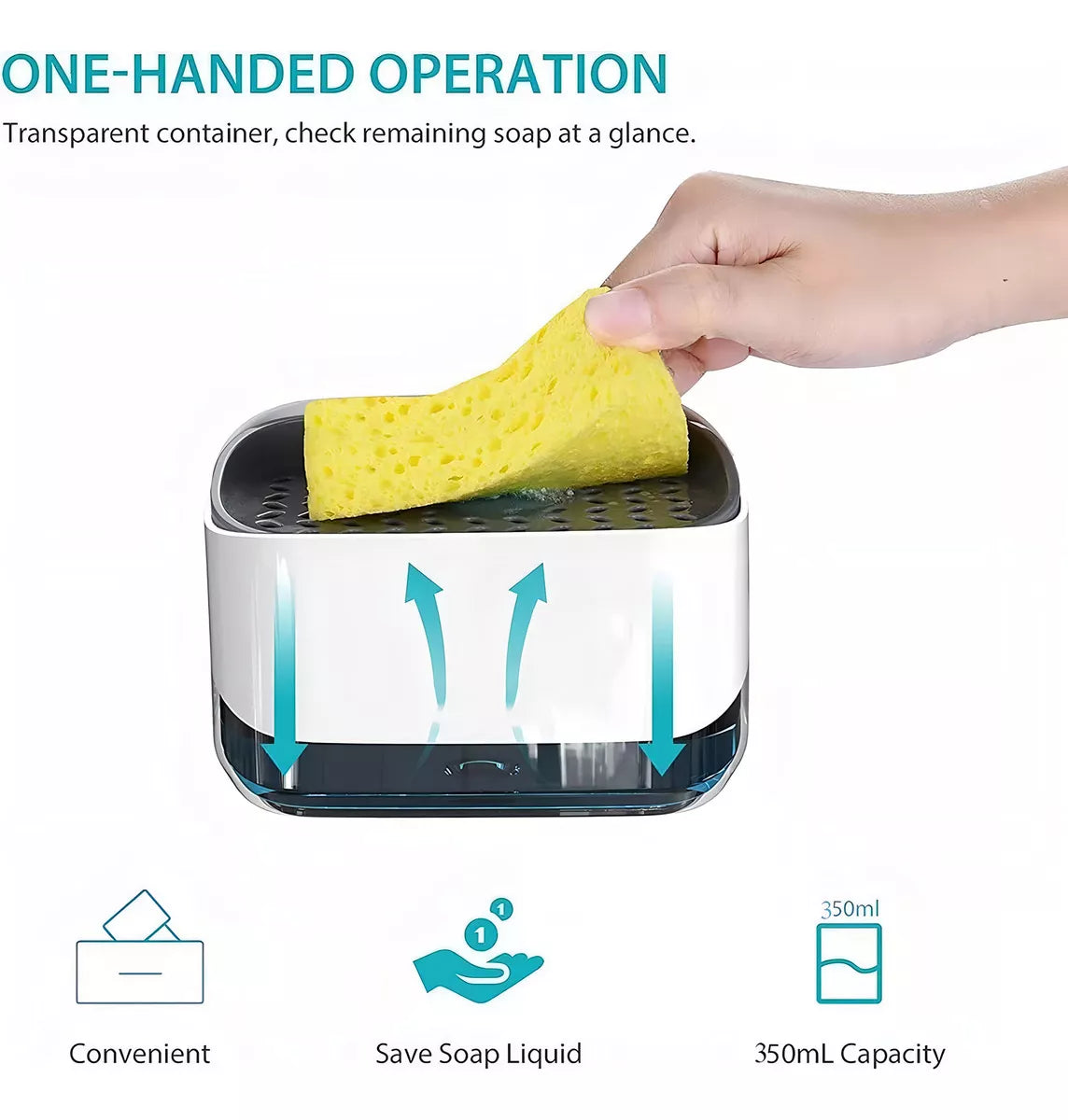 Porta esponja con dispenser de detergente