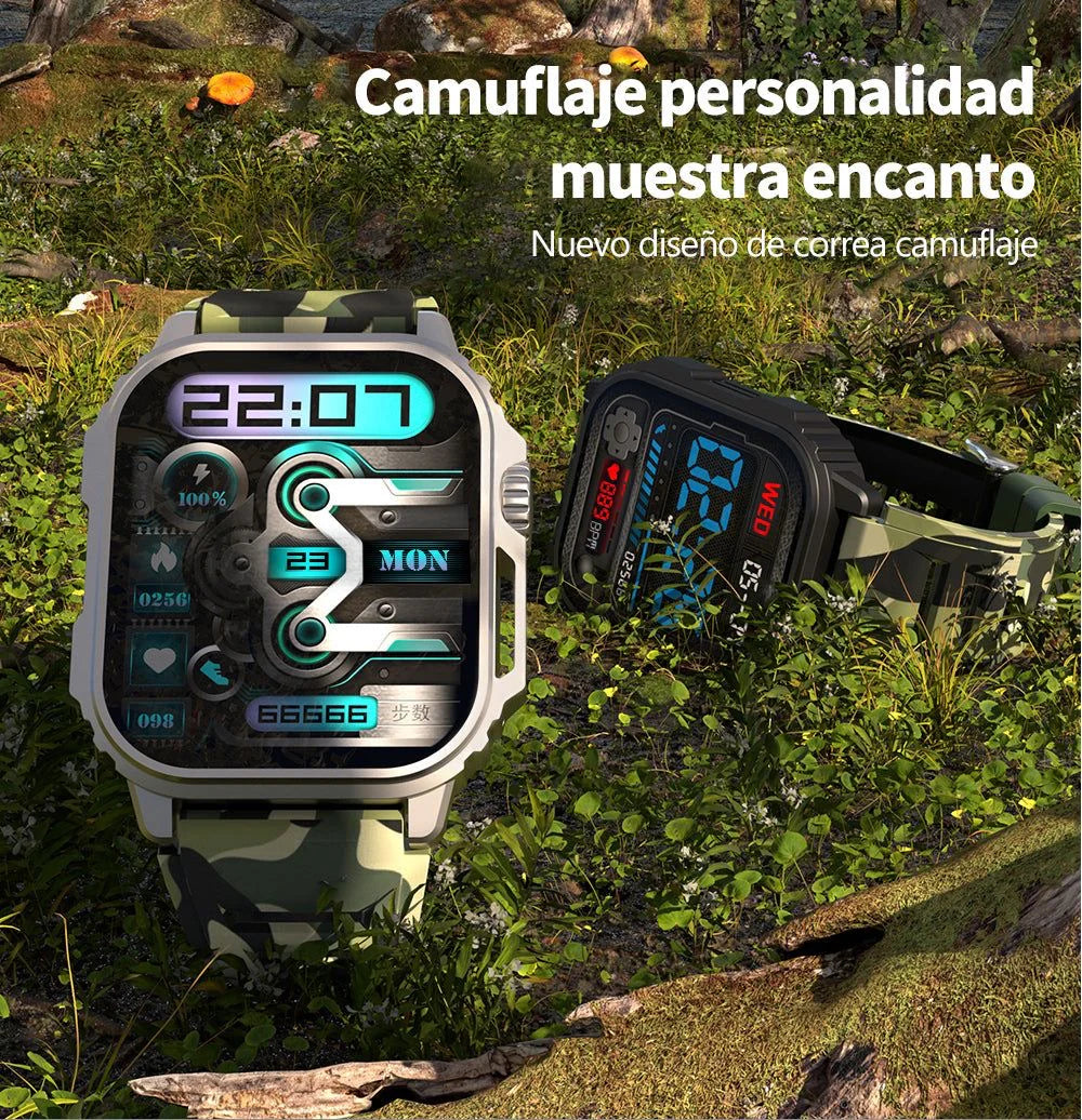 Reloj Smartwatch Tipo Militar NEGRO